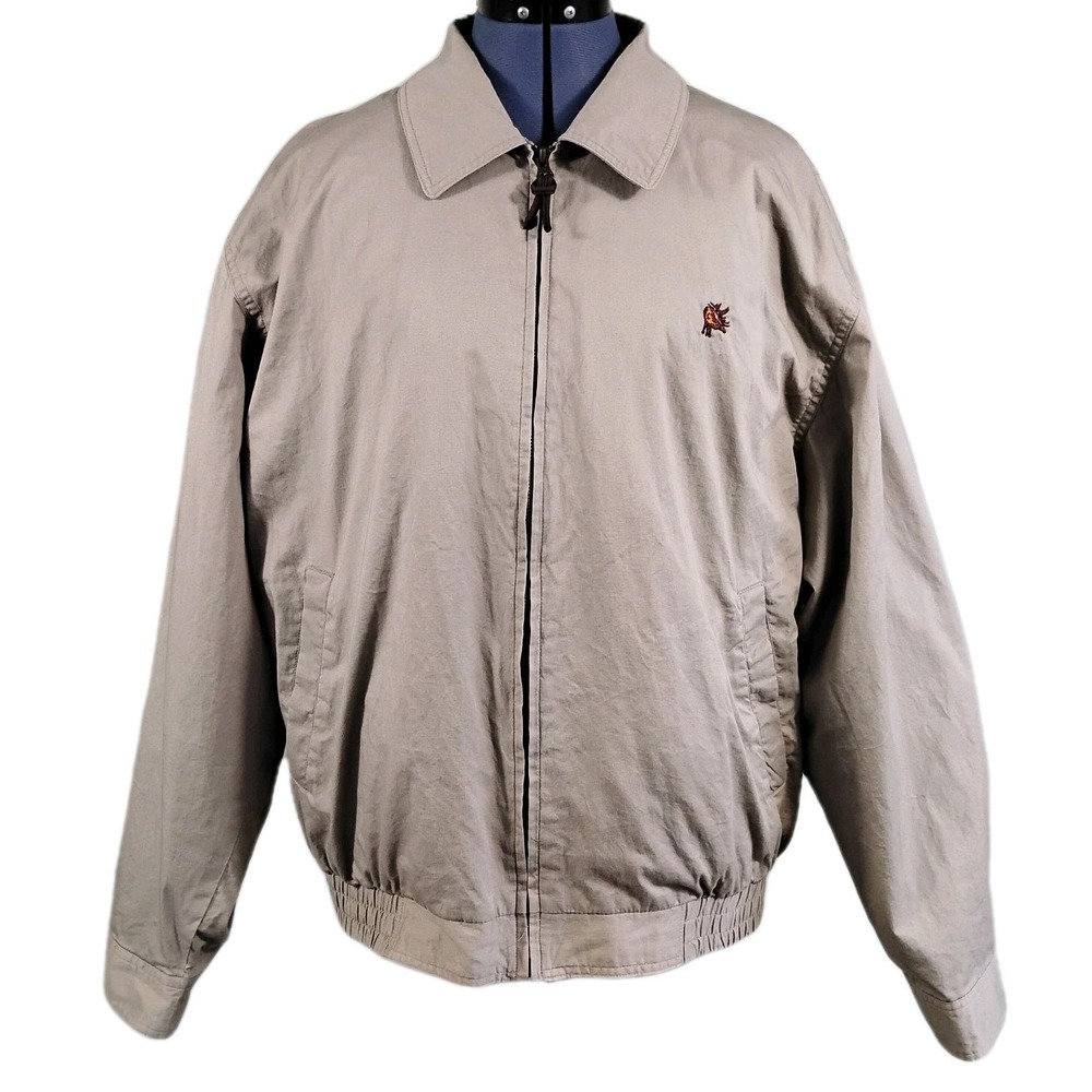 Madison Creek Outfitters Mens Beige Bomber Jacket‎ Lightweight XXL 90s Grandpa